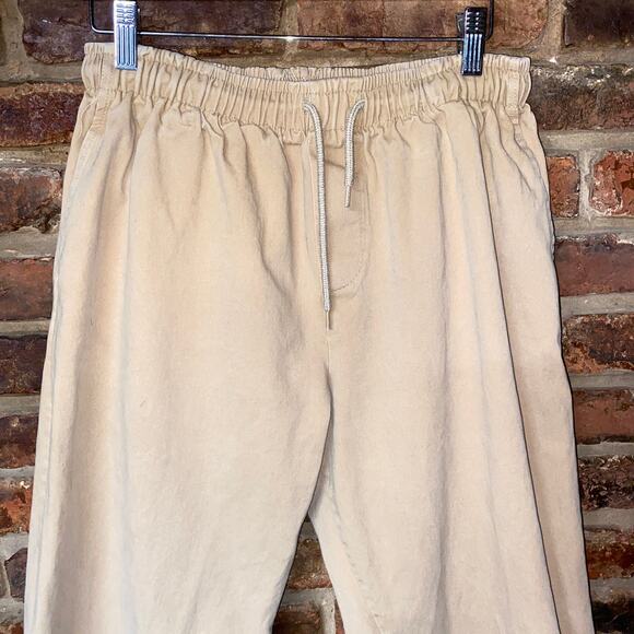 Oak + Fort Tan Beige Pull-On Straight Leg Drawstring Pants Women's Size Small - Picture 2 of 5